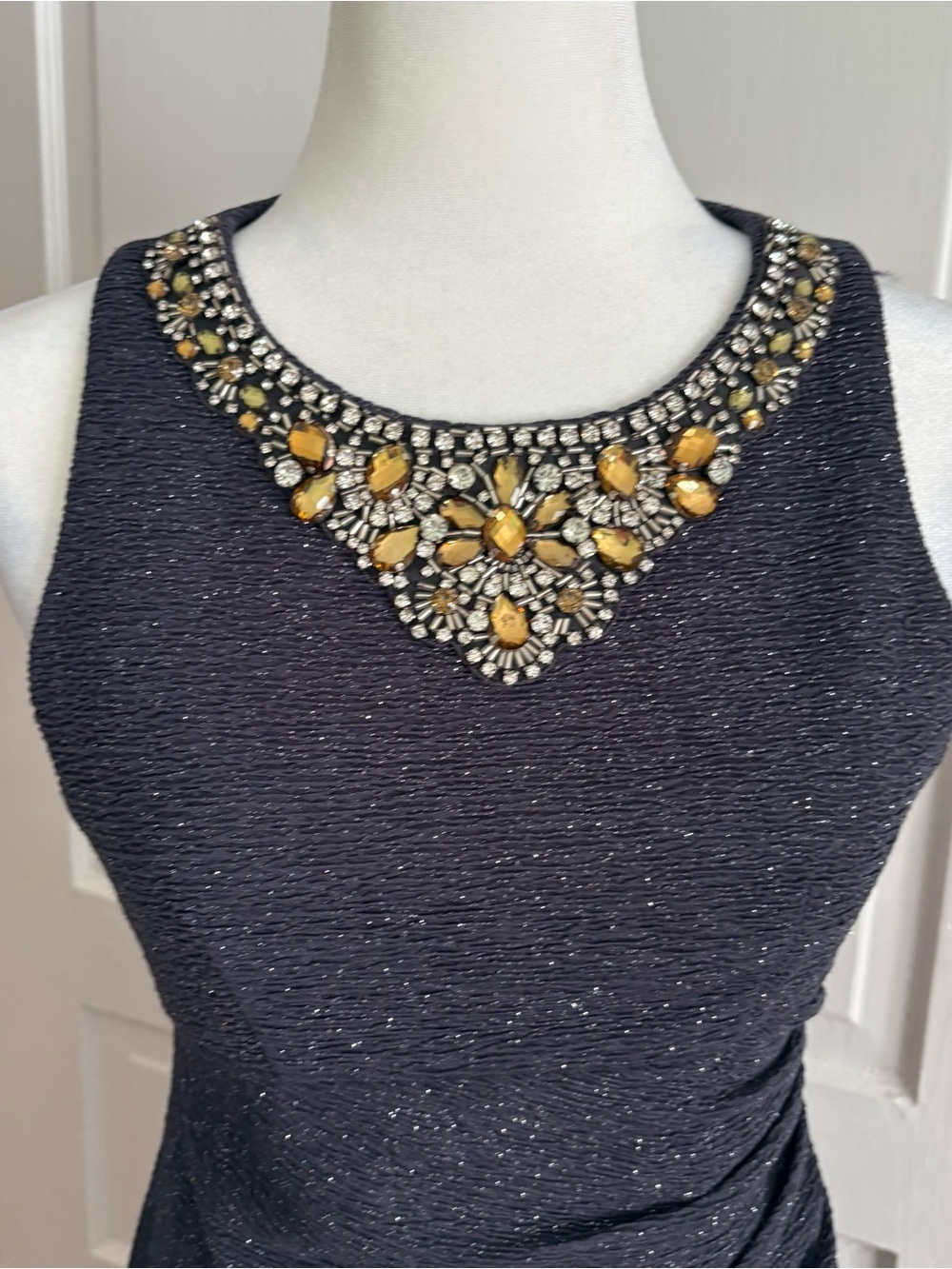 Eliza J Gold-Tone Crystal Embellished Collar Necklace